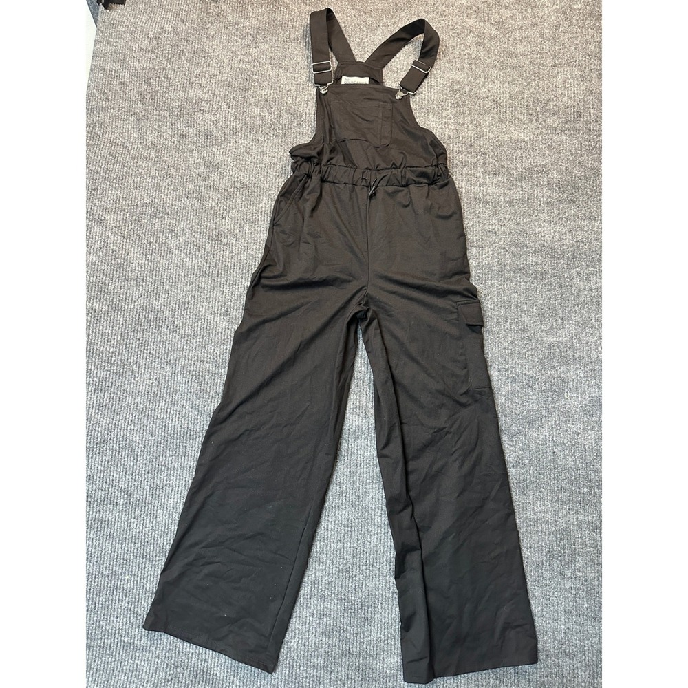 No Boundaries Cargo Wide Leg Overalls S Black Utility Adjustable Straps